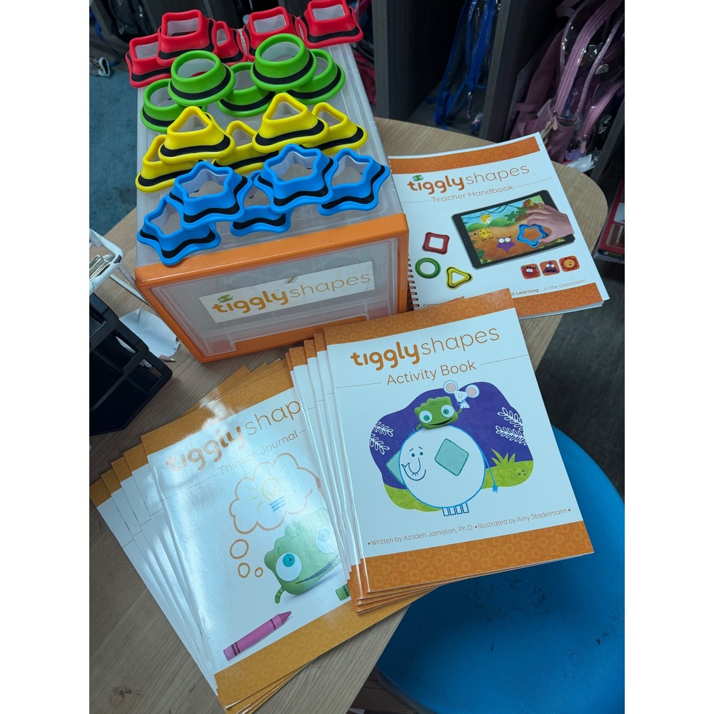 Tiggly Shapes Interactive Learning Set with Teacher Handbook Activity Books Bin